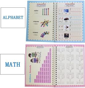 img 1 attached to ✍️ Enhance Handwriting Skills with 4 Pcs Reusable Magic Writing Paste Workbook Sheets and Calligraphy Tracing Book Set