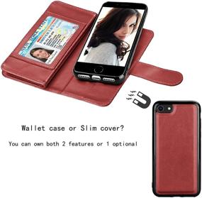 img 1 attached to Njjex Wallet Case for iPhone SE 2020/SE2 and iPhone 8/7 - 9 Card Slots, PU Leather Folio Kickstand Phone Cover (Wine Red)