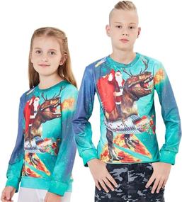 img 3 attached to Enlifety Boys Girls Ugly Christmas Sweater: 3D Printed Fleece Sweatshirts & Xmas Pullovers for Kids (4-16T)