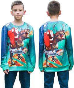 img 2 attached to Enlifety Boys Girls Ugly Christmas Sweater: 3D Printed Fleece Sweatshirts & Xmas Pullovers for Kids (4-16T)