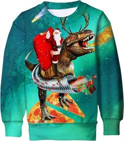 img 4 attached to Enlifety Boys Girls Ugly Christmas Sweater: 3D Printed Fleece Sweatshirts & Xmas Pullovers for Kids (4-16T)