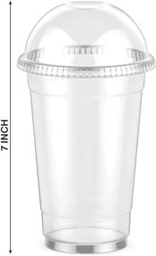 img 3 attached to 🥤 Green Direct Plastic Cups with Dome Lids - 20 oz. Disposable Party Cup Set for Cold Drinks, Bubble Boba, Iced Coffee, Tea, Smoothie - Pack of 100