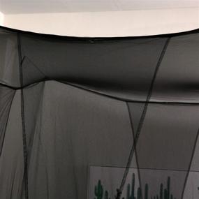 img 1 attached to Mengersi Black Elegant Mosquito Net Canopy: Bed Curtain Drapes for Full Queen King Beds - Indoor Outdoor Netting Solution