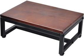 img 4 attached to 🪑 ECROCY Wooden Step Stool - Solid Bathroom Stool, Dark Walnut - Holds Up to 400 LBS (Assembly Required)