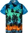 funky hawaiian shirt beach blue logo