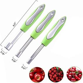 img 3 attached to 🍏 Multi-Function Stainless Steel Fruit Corer and Pitter Set - 4 pcs, Perfect for Home Kitchen, Pear, Cherry, Jujube, Red Date and Coconut Opener Tool