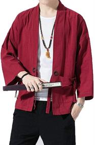 img 4 attached to Lavnis Kimono Cardigan Casual Sleeves Men's Clothing in Sleep & Lounge