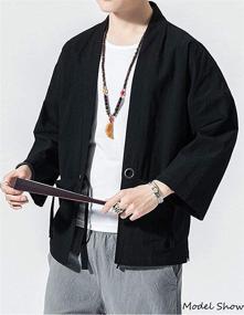 img 1 attached to Lavnis Kimono Cardigan Casual Sleeves Men's Clothing in Sleep & Lounge