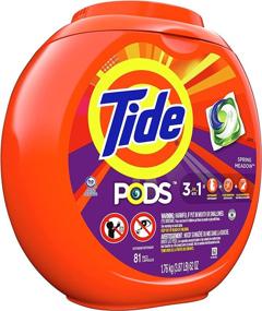 img 3 attached to 🌼 Tide PODS Spring Meadow Liquid Laundry Detergent Pacs - 81 Count