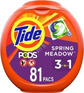 🌼 tide pods spring meadow liquid laundry detergent pacs - 81 count logo