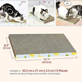 img 1 attached to Durable Reversible X 3/X 2 Cardboard Cat Scratcher 🐱 Lounge Scratch Pad: Bed-Size Scratching Box for Large Cats with Catnip!