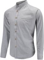 👔 dioufond banded collar mandarin shirt for men's clothing - ideal shirts for a stylish look logo