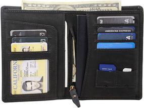 img 2 attached to Men's Bifold Genuine Leather Passport Holder - Essential Travel Accessories