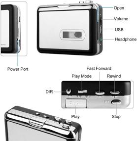 img 1 attached to 🎧 OfficeLead Cassette Player: Classical Portable Tape Player for Laptops and PCs, Vintage Auto Reverse Audio Tape with Earphones