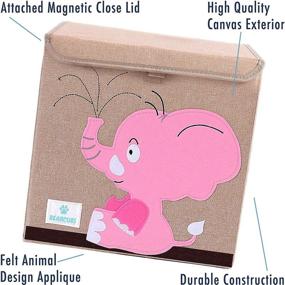 img 2 attached to BEARCUBS Pink Elephant Foldable Toy 🐘 Box: The Ultimate Stackable Storage Solution for Kids!