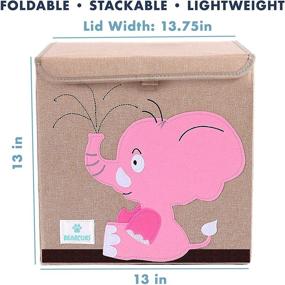 img 1 attached to BEARCUBS Pink Elephant Foldable Toy 🐘 Box: The Ultimate Stackable Storage Solution for Kids!