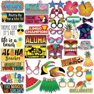 🌺 sterling james co. luau party photo prop set - 40 pcs: hawaii-inspired decor for beach, pool & tropical-themed parties logo