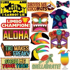 img 1 attached to 🌺 Sterling James Co. Luau Party Photo Prop Set - 40 pcs: Hawaii-inspired Decor for Beach, Pool & Tropical-themed Parties