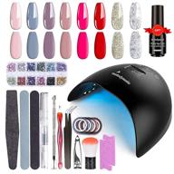 💅 melodysusie gel nail polish kit with uv light, 48w nail lamp dryer, 8 colors autumn/winter gel polish set, soak off pink brown red nude glitter, nail starter kit with nail art supplies logo