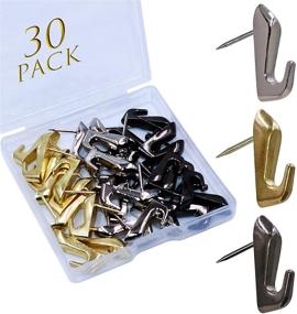 img 4 attached to Versatile 30 PCS Push Pin Picture Hooks - Silver, Gold, and Gray Options