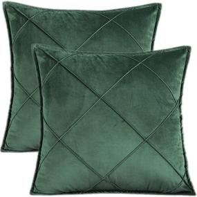 img 4 attached to 🎄 GOJAKO Christmas Velvet Throw Pillow Covers - 18x18 Pack of 2 - Sofa Decoration - Soft Square Cushion Pillowcase - Solid Plaid Cover - Bedroom Living Room Car Outdoors Couch Bed Chair (Green)