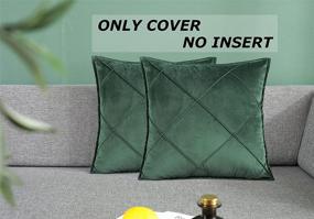 img 3 attached to 🎄 GOJAKO Christmas Velvet Throw Pillow Covers - 18x18 Pack of 2 - Sofa Decoration - Soft Square Cushion Pillowcase - Solid Plaid Cover - Bedroom Living Room Car Outdoors Couch Bed Chair (Green)