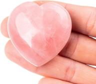 💖 розовый кварцевый сердцевидный декоративный камень - 1.55" - розовое кварцевое пушистое сердце логотип