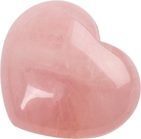 img 1 attached to 💖 Розовый кварцевый сердцевидный декоративный камень - 1.55" - Розовое кварцевое пушистое сердце