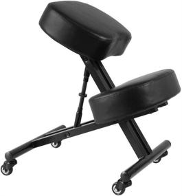 img 3 attached to 🪑 SLEEKFORM Kneeling Chair: Adjustable, Ergonomic Posture Corrective Seat for Office & Home, Back Support for Bad Back & Neck, Spine Relief, Orthopedic Faux Leather Cushions