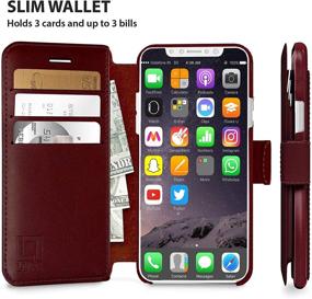 img 3 attached to LUPA iPhone Xs Max Wallet Case – Sleek & Lightweight Flip Case with Credit Card Holder – Wallet Case for Men & Women – Faux Leather Phone Xs Max Purse Cases in Burgundy