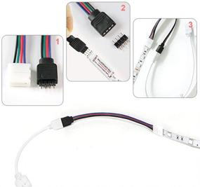 img 2 attached to 🔌 5050 RGB 4 Pin 10mm LED Connector Kit - Nelyeqwo 12 Pack Solderless 4 Pin Strip Connectors for Waterproof LED Light Strips with Power Adaptor and Controller Jumper