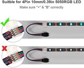 img 1 attached to 🔌 5050 RGB 4 Pin 10mm LED Connector Kit - Nelyeqwo 12 Pack Solderless 4 Pin Strip Connectors for Waterproof LED Light Strips with Power Adaptor and Controller Jumper