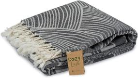 img 4 attached to 🏖️ Soft & Cozy Cappadocia Beach & Bath Towels - 100% Turkish Cotton - Quick-Drying Cloths for Bathroom, Pool, Spa - Super Absorbent, Lightweight, Oversized Travel Wrap - 36.5x66, Black