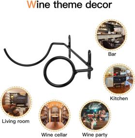 img 1 attached to 🍷 Spiral Wine Wall Holder, 6-Pack Wall Mounted Wine Rack, Metal Wine Bottle Display Holder for Wall Wine Storage, Wine Theme Decor, Black (Right Style)