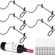 🍷 spiral wine wall holder, 6-pack wall mounted wine rack, metal wine bottle display holder for wall wine storage, wine theme decor, black (right style) logo