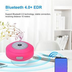 img 1 attached to 🚿 Houkiper IPX4 Waterproof Bluetooth Shower Speaker with Suction Cup, Handsfree Wireless 10m Control, FM Radio Light Show - Pink