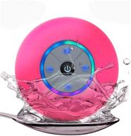 🚿 houkiper ipx4 waterproof bluetooth shower speaker with suction cup, handsfree wireless 10m control, fm radio light show - pink logo