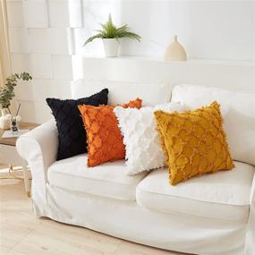 img 1 attached to 🧡 LAFVILLE Burnt Orange Throw Pillow Covers – Set of 2 Decorative Square 18” x 18” Pillowcases for Sofa, Couch, Bedroom, Family Room