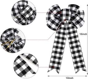 img 2 attached to 🎀 Stylish Syhood Buffalo Plaid Bow – Ideal for Christmas Tree, Party, and Yard Decoration, 10 Inch