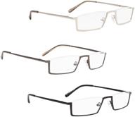 👓 metal half-rim readers - 3 pack reading glasses for enhanced eye comfort logo