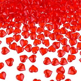 img 4 attached to ❤️ URATOT 240 Pieces Red Acrylic Heart Gems: Sparkling Valentine's Day Decorations for Vase Fillers, Weddings, and Home Décor