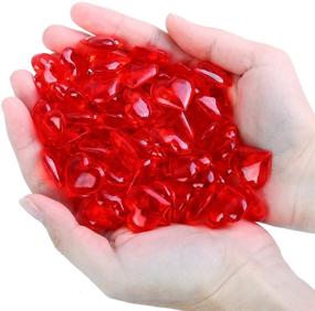 img 2 attached to ❤️ URATOT 240 Pieces Red Acrylic Heart Gems: Sparkling Valentine's Day Decorations for Vase Fillers, Weddings, and Home Décor