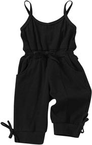 img 4 attached to 👧 Sleeveless Overalls Jumpsuit for Girls - YOUNGER STAR Girls' Clothing