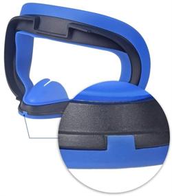 img 1 attached to Силиконовый чехол для лица Blue VR для Oculus Quest 2 - влагозащитная подушка для лица, заменяемая подушка для лица - аксессуары для Oculus Pads интерфейсные лицевые подушки