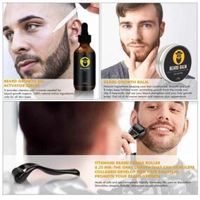 img 2 attached to Complete Beard Growth Kit - Derma Roller for Enhanced Beard Growth, Nourishing Beard Growth Serum (2oz), Multipurpose Beard Balm and Comb Set, Boost Beard and Hair Growth - Perfect Gifts for Men, Dad, Him, Boyfriend, Husband, Brother