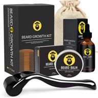 complete beard growth kit - derma roller for enhanced beard growth, nourishing beard growth serum (2oz), multipurpose beard balm and comb set, boost beard and hair growth - perfect gifts for men, dad, him, boyfriend, husband, brother logo