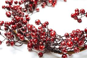 img 1 attached to 🎄 72-inch CraftMore Iced Red Berry Garland