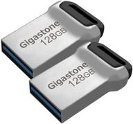 gigastone z90 128gb usb 3.1 flash drive [2-pack] - waterproof, metal design, reliable performance - usb 2.0/3.0 compatible logo