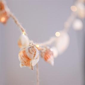 img 2 attached to 🏖️ Beach Themed String Lights with Seashell Conch, Hemp Rope, and Remote Control - 7.2 ft, 39 LEDs, Battery Powered Ocean Lights for Hawaii Holiday Parties, Bedroom, Tent, Wedding, Garden