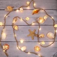 🏖️ beach themed string lights with seashell conch, hemp rope, and remote control - 7.2 ft, 39 leds, battery powered ocean lights for hawaii holiday parties, bedroom, tent, wedding, garden логотип